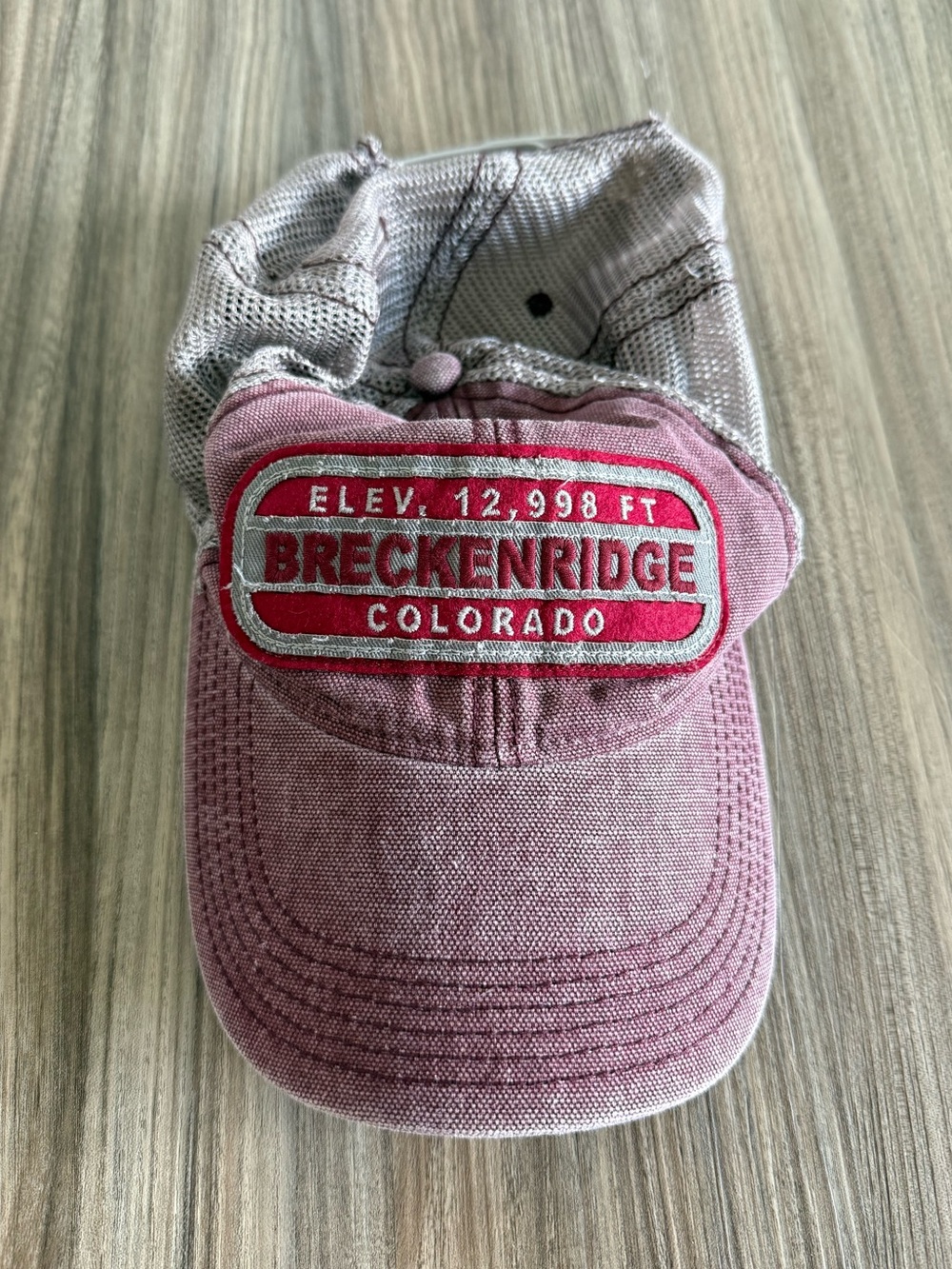 Legacy Breckenridge Colorado Faded Red and Gray Trucker Hat